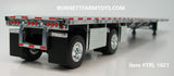 Item #TRL 1621 Chrome White Blue Black Deck Black Frame Spread Axle Wilson Roadbrute 53-foot Flatbed Trailer - 1/64 Scale - DCP by First Gear