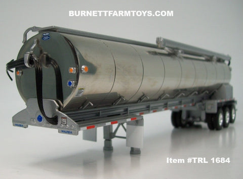 Item #TRL 1684 Polished Tri-Axle Walinga Bulk Feed Tanker Trailer - 1/64 Scale – DCP by First Gear