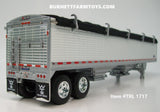 Item #TRL 1717 White High Sided Black Tarp Silver Frame Tandem Axle Wilson 43-foot Pacesetter Hopper Bottom Grain Trailer - 1/64 Scale - DCP by First Gear