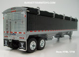 Item #TRL 1718 Black High Sided Black Tarp Silver Frame Tandem Axle Wilson 43-foot Pacesetter Hopper Bottom Grain Trailer - 1/64 Scale - DCP by First Gear