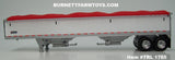 Item #TRL 1765 White Sided Red Tarp Silver Frame Tandem Axle Wilson Pacesetter 43-foot Hopper Bottom Grain Trailer - 1/64 Scale - DCP by First Gear
