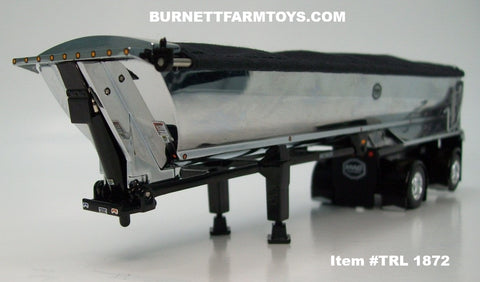 Item #TRL 1872 Chrome Sided Black Tarp Black Frame Spread Axle MAC Half Round Dump Trailer - 1/64 Scale - DCP by First Gear