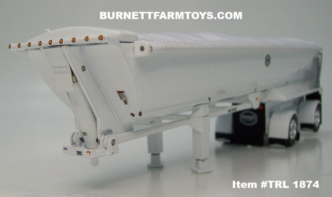 Item #TRL 1874 All White Spread Axle MAC Half Round Dump Trailer - 1/64 Scale – DCP by First Gear