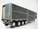 Item #TRL 1897 Gun Metal Gray Sided Silver Trim Quad Axle Wilson Silver Star Livestock Trailer - 1/64 Scale – DCP by First Gear