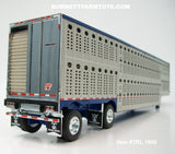 Item #TRL 1900 Silver Sided Blue Metallic Trim Spread Axle Wilson Silver Star Livestock Trailer - 1/64 Scale – DCP by First Gear