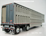 Item #TRL 1901 Silver Sided Black Trim Spread Axle Wilson Silver Star Livestock Trailer - 1/64 Scale – DCP by First Gear