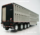 Item #TRL 1902 Silver Sided Black Trim Quad Axle Wilson Silver Star Livestock Trailer - 1/64 Scale – DCP by First Gear