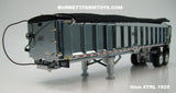 Item #TRL 1925 Chrome Black Tarp Silver Frame Tandem Axle EAST End Dump Trailer - 1/64 Scale – DCP by First Gear