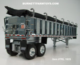 Item #TRL 1925 Chrome Black Tarp Silver Frame Tandem Axle EAST End Dump Trailer - 1/64 Scale – DCP by First Gear