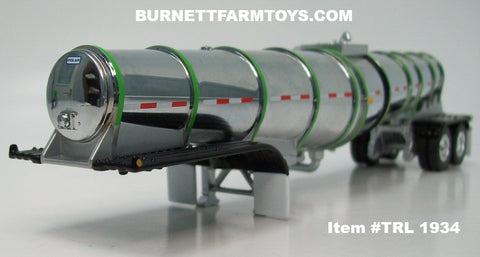 Item #TRL 1934 Chrome Green Banded Tandem Axle Polar Deep Drop Tanker Trailer - 1/64 Scale – DCP by First Gear