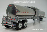 Item #TRL 1938 Polished Silver Tandem Axle Brenner Chemical Tanker Trailer - 1/64 Scale – DCP by First Gear