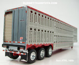 Item #TRL 1956 Silver Red Trim Tri-Axle Wilson Silver Star Livestock Trailer - 1/64 Scale – DCP by First Gear