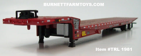 Item #TRL 1981 Red Tandem Axle Landoll 440 Series Traveling Slide Axle Flatbed Trailer - 1/64 Scale – DCP by First Gear
