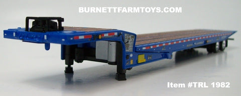 Item #TRL 1982 Blue Tandem Axle Landoll 440 Series Traveling Slide Axle Flatbed Trailer - 1/64 Scale – DCP by First Gear