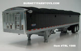 Item #TRL 1988 Black Sided Black Tarp Silver Frame Tandem Axle Wilson 43-foot Pacesetter Hopper Bottom Grain Trailer - 1/64 Scale – DCP by First Gear