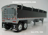 Item #TRL 1988 Black Sided Black Tarp Silver Frame Tandem Axle Wilson 43-foot Pacesetter Hopper Bottom Grain Trailer - 1/64 Scale – DCP by First Gear