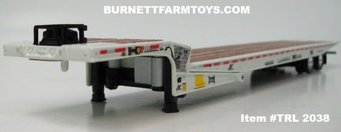 Item #TRL 2038 White Tandem Axle Landoll 440 Series Traveling Slide Axle Flatbed Trailer - 1/64 Scale – DCP by First Gear