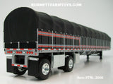 Item #TRL 2056 Black Viper Red Silver Sided Black Tarp Black Frame Spread Axle 53-foot Flatbed Covered Wagon Trailer - 1/64 Scale – DCP by First Gear