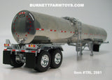Item #TRL 2081 Polished Silver Tandem Axle Brenner Sanitary Food Grade Tanker Trailer - 1/64 Scale – DCP by First Gear