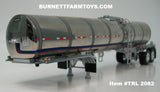 Item #TRL 2082 Polished Silver Tandem Axle Brenner Banded Tanker Trailer - 1/64 Scale – DCP by First Gear