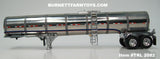 Item #TRL 2082 Polished Silver Tandem Axle Brenner Banded Tanker Trailer - 1/64 Scale – DCP by First Gear