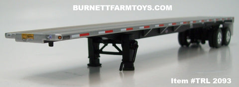 Item #TRL 2093 Silver Black Frame Tandem Axle Utility Flatbed Trailer - 1/64 Scale – DCP by First Gear