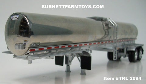 Item #TRL 2094 Polished Silver Tandem Axle Walker Milk Tanker Trailer - 1/64 Scale – DCP by First Gear