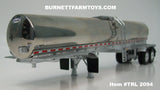 Item #TRL 2094 Polished Silver Tandem Axle Walker Sanitary Food Grade Tanker Trailer - 1/64 Scale – DCP by First Gear