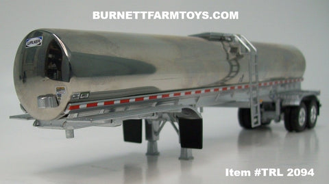 Item #TRL 2094 Polished Silver Tandem Axle Walker Sanitary Food Grade Tanker Trailer - 1/64 Scale – DCP by First Gear
