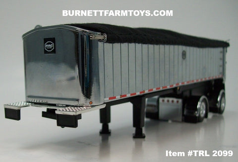Item #TRL 2099 Chrome Sided Black Tarp Black Frame Spread Axle MAC Coal Dump Trailer - 1/64 Scale – DCP by First Gear