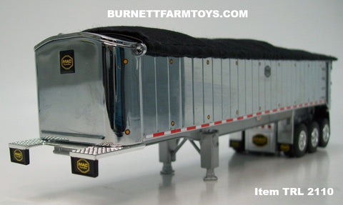 Item #TRL 2110 Chrome Sided Black Tarp Silver Frame Tri-Axle MAC Coal Dump Trailer - 1/64 Scale – DCP by First Gear