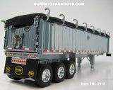 Item #TRL 2110 Chrome Sided Black Tarp Silver Frame Tri-Axle MAC Coal Dump Trailer - 1/64 Scale – DCP by First Gear