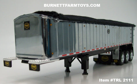 Item #TRL 2111 Chrome Sided Black Tarp Black Frame Tri-Axle MAC Coal Dump Trailer - 1/64 Scale – DCP by First Gear