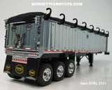 Item #TRL 2111 Chrome Sided Black Tarp Black Frame Tri-Axle MAC Coal Dump Trailer - 1/64 Scale – DCP by First Gear