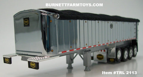 Item #TRL 2113 Chrome Sided Black Tarp Silver Frame Quad Axle MAC Coal Dump Trailer - 1/64 Scale – DCP by First Gear
