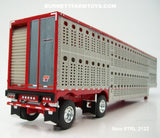 Item #TRL 2122 Silver Sided Red Trim Spread Axle Wilson Silver Star Livestock Trailer - 1/64 Scale – DCP by First Gear
