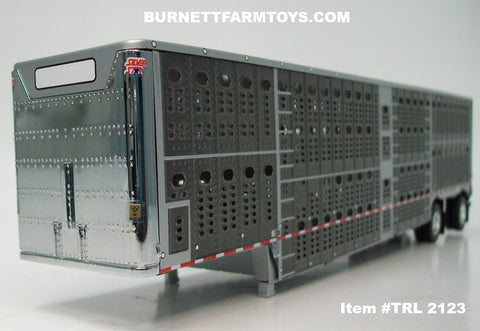 Item #TRL 2123 Dark Gray Silver Trim Spread Axle Wilson Silver Star Livestock Trailer - 1/64 Scale – DCP by First Gear