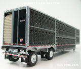 Item #TRL 2125 Black Sided Silver Trim Spread Axle Wilson Silver Star Livestock Trailer - 1/64 Scale – DCP by First Gear