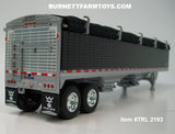 Item #TRL 2193 Black High Sided Black Tarp Silver Frame Tandem Axle Wilson 43-foot Pacesetter Hopper Bottom Grain Trailer - 1/64 Scale – DCP by First Gear