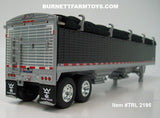 Item #TRL 2195 Black High Sided Black Tarp Silver Frame Tandem Axle Wilson Pacesetter Hopper Bottom Grain Trailer - 1/64 Scale – DCP by First Gear