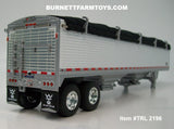 Item #TRL 2196 White High Sided Black Tarp Silver Frame Tandem Axle Wilson 43-foot Pacesetter Hopper Bottom Grain Trailer - 1/64 Scale – DCP by First Gear