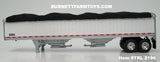 Item #TRL 2196 White High Sided Black Tarp Silver Frame Tandem Axle Wilson 43-foot Pacesetter Hopper Bottom Grain Trailer - 1/64 Scale – DCP by First Gear