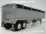 Item #TRL 2198 Silver High Sided Black Tarp Silver Frame Tandem Axle Wilson 43-foot Pacesetter Hopper Bottom Grain Trailer - 1/64 Scale – DCP by First Gear