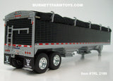 Item #TRL 2199 Black High Sided Black Tarp Silver Frame Tandem Axle Wilson 43-foot Pacesetter Hopper Bottom Grain Trailer - 1/64 Scale – DCP by First Gear