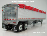 Item #TRL 2201 White High Sided Red Tarp Silver Frame Tandem Axle Wilson 43-foot Pacesetter Hopper Bottom Grain Trailer - 1/64 Scale – DCP by First Gear