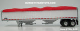 Item #TRL 2201 White High Sided Red Tarp Silver Frame Tandem Axle Wilson 43-foot Pacesetter Hopper Bottom Grain Trailer - 1/64 Scale – DCP by First Gear