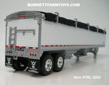 Item #TRL 2202 White High Sided Black Tarp Silver Frame Tandem Axle Wilson 43-foot Pacesetter Hopper Bottom Grain Trailer - 1/64 Scale – DCP by First Gear