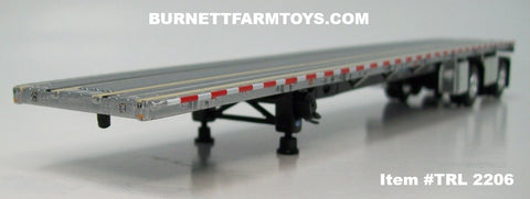 Item #TRL 2206 Silver Deck Black Frame Spread Axle Wilson Roadbrute 53-foot Flatbed Trailer - 1/64 Scale – DCP by First Gear