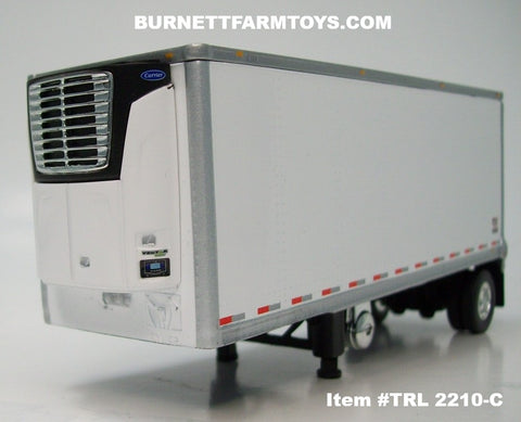 Item #TRL 2210-C White Silver Trim Black Frame Single Axle Wabash DuraPlate Carrier Refrigerated Pup Trailer - 1/64 Scale – DCP by First Gear