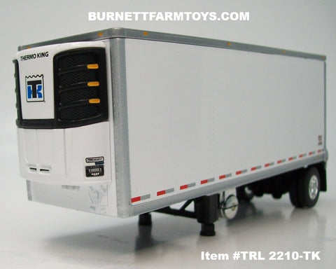 Item #TRL 2210-TK White Silver Trim Black Frame Single Axle Wabash DuraPlate Thermo King Refrigerated Pup Trailer - 1/64 Scale – DCP by First Gear